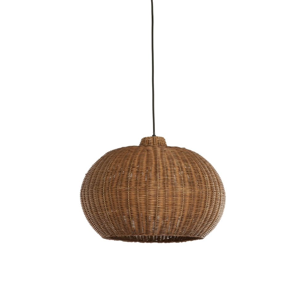 Rattan pendant lamp Melzor Ø 45cm - dark brown