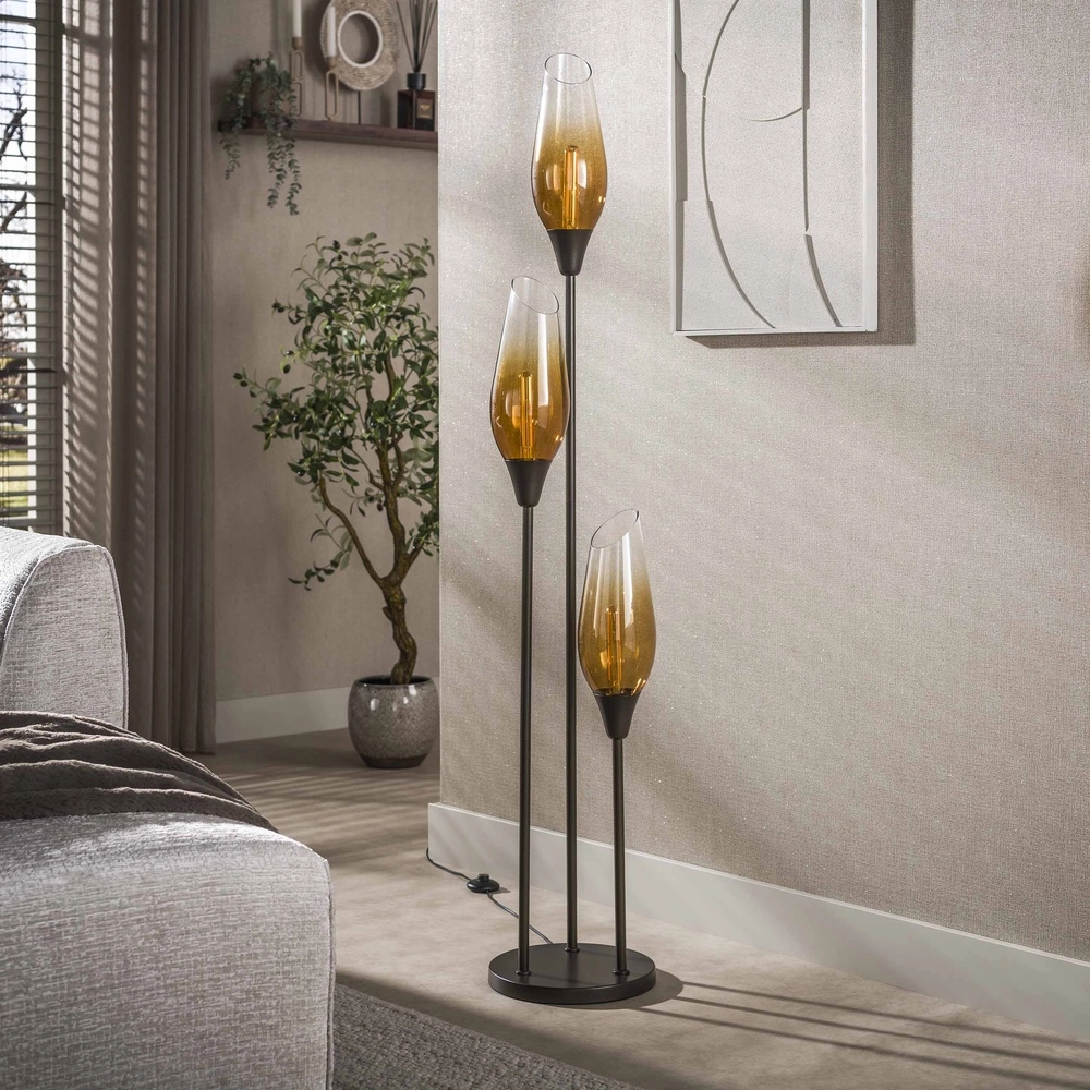 Glass floor lamp Cocoon 3x E27 - 168cm - fading glass Lyora 8716803511880