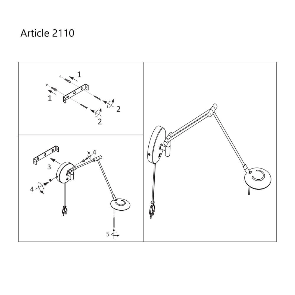 Reading lamp Zodiac LED Black Steinhauer 8712746127331