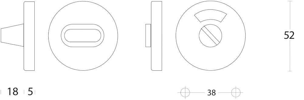 Toilet closure Tira flat stainless steel Intersteel 8714186052990