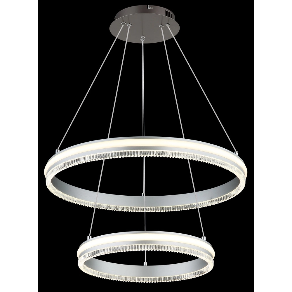Pendant lamp Francine gunmetal 2 rings Globo 9007371583645