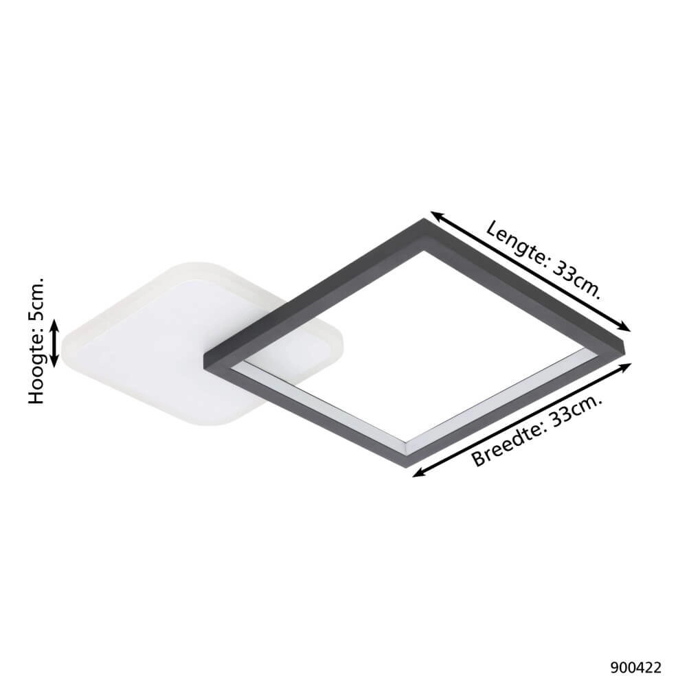 Adjustable LED ceiling lamp Gafares square - black Eglo 9008606241026