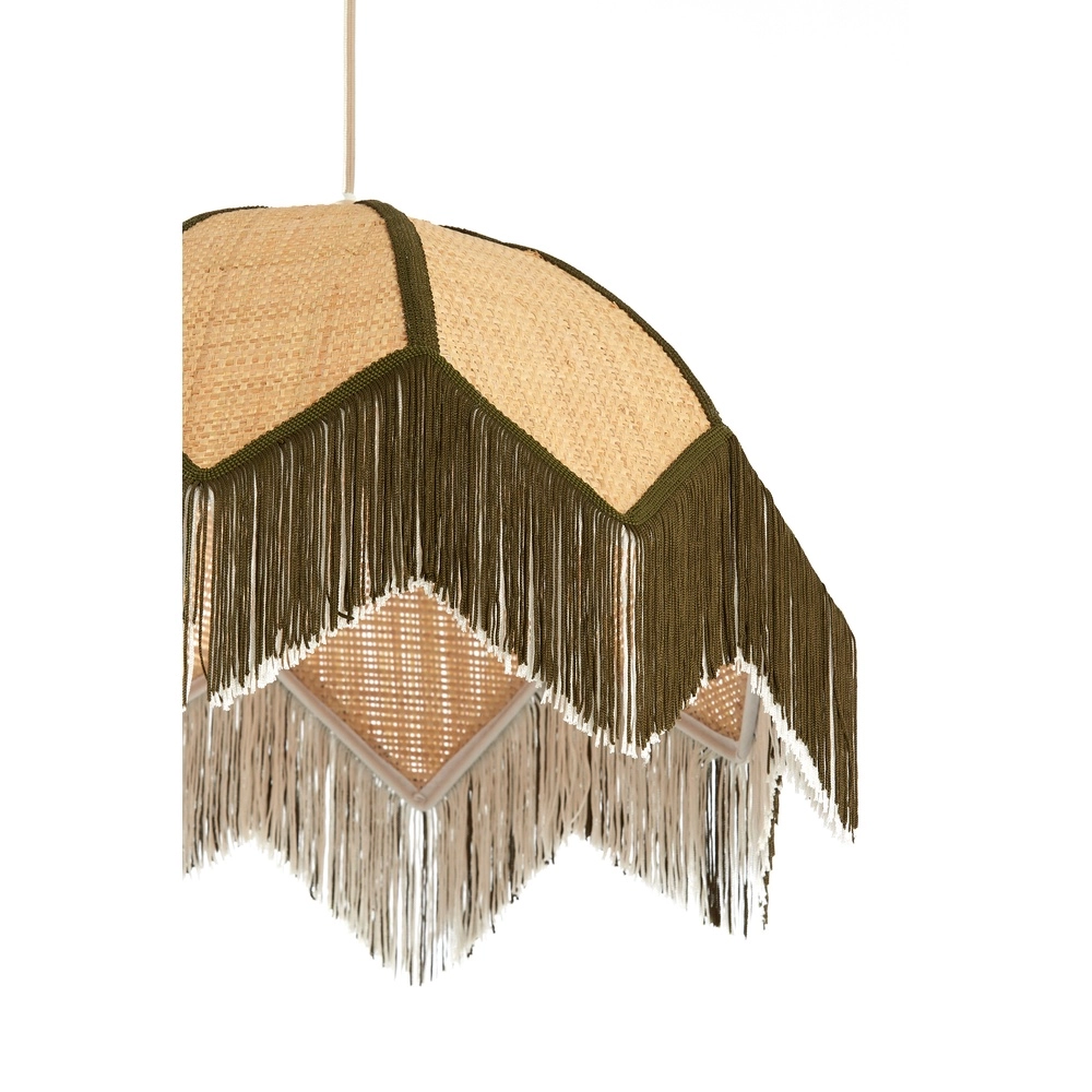 Ø 45cm pendant lamp Sulina raffia with greenery Light & Living 8717807762391