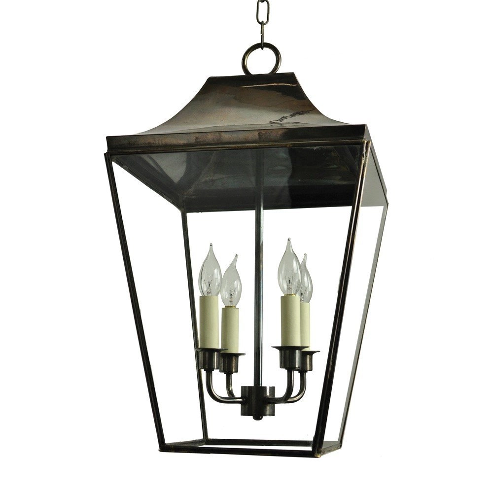 Country Pendant Lamp Knightbridge 4-light 63cm - antique copper (ant) Limehouse