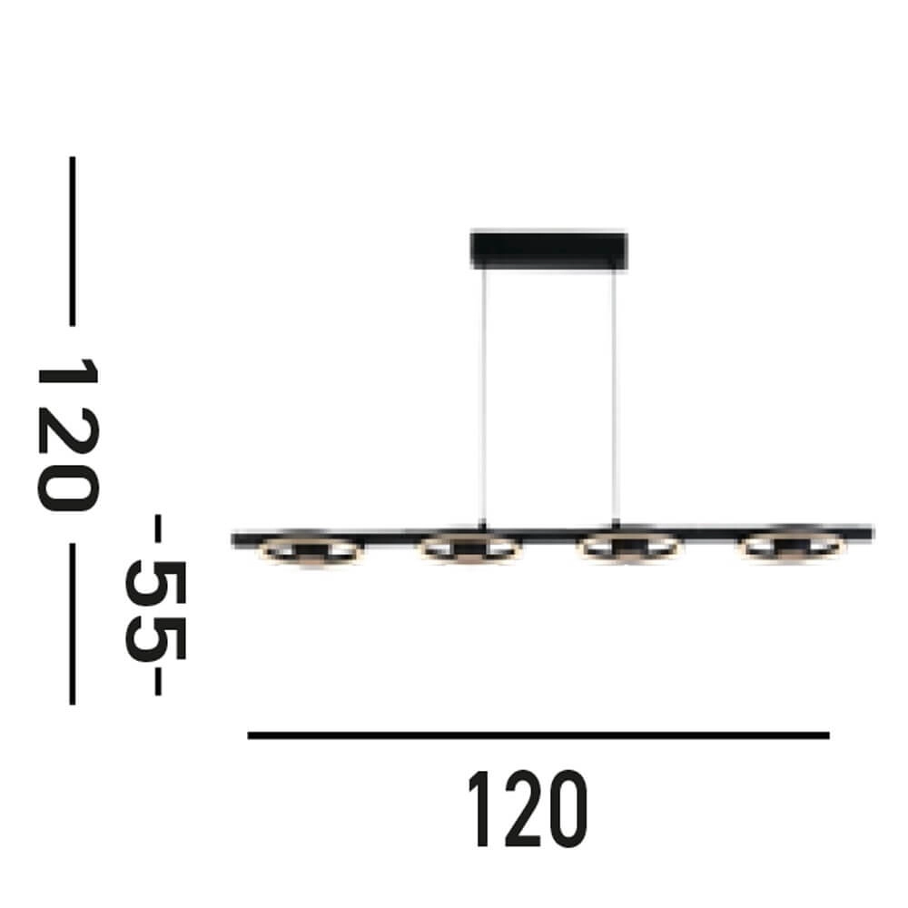 4-light modern pendant lamp Space black Searchlight 5053423274454