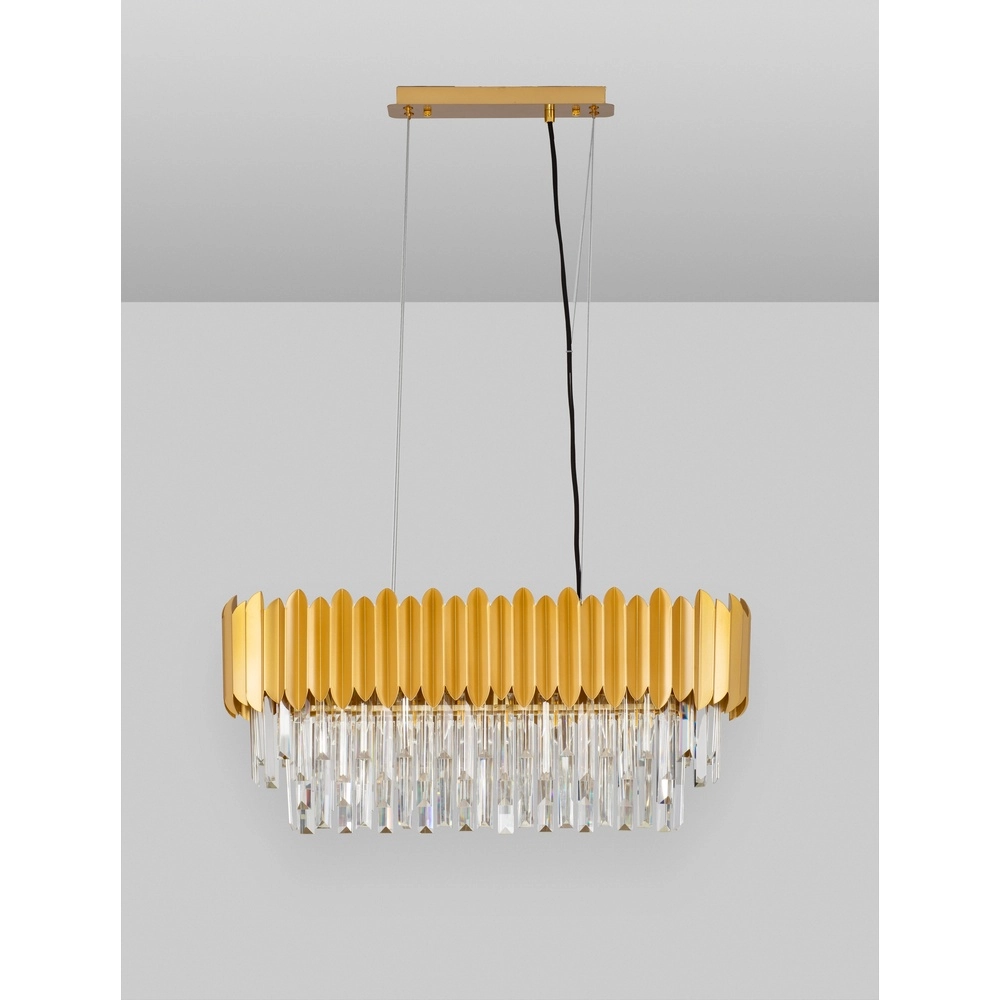 Pendant lamp Magnolia Elongated gold and crystal Lyora 5212017434982