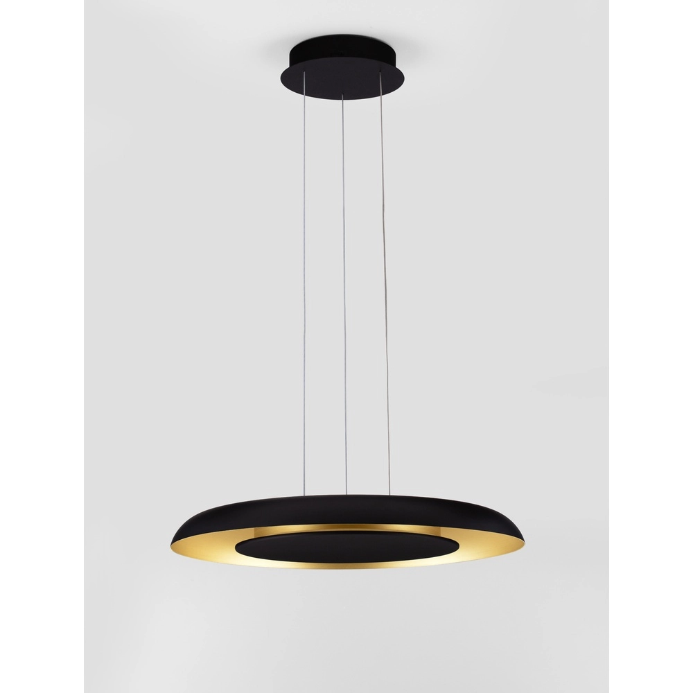 Modern pendant lamp Epos Ø 60cm black with gold