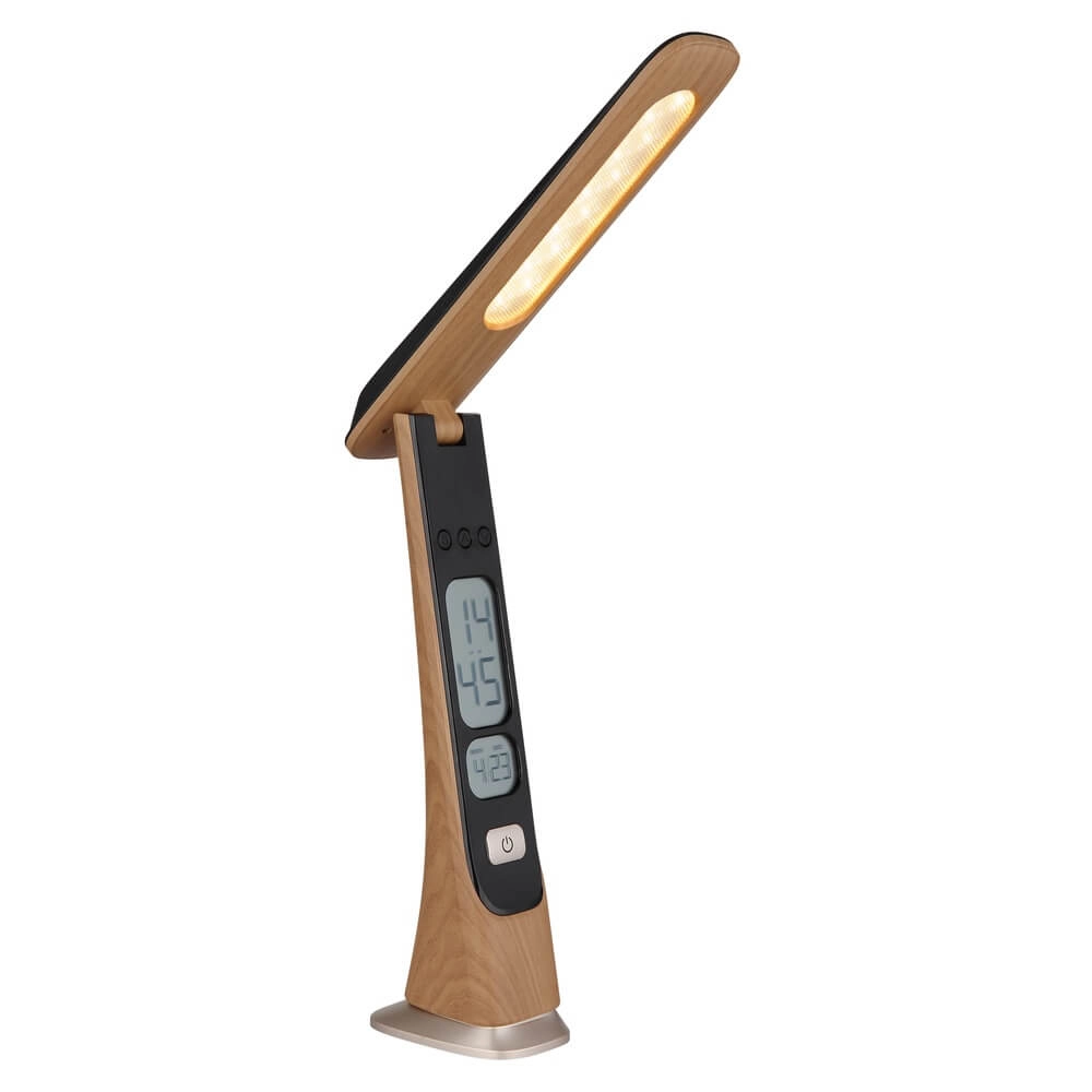 Desk lamp Averie wood with clock Globo 9007371471720