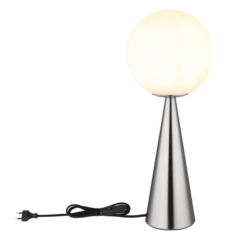 Table lamp Pinpal nickel with white convex glass Globo 9007371450343