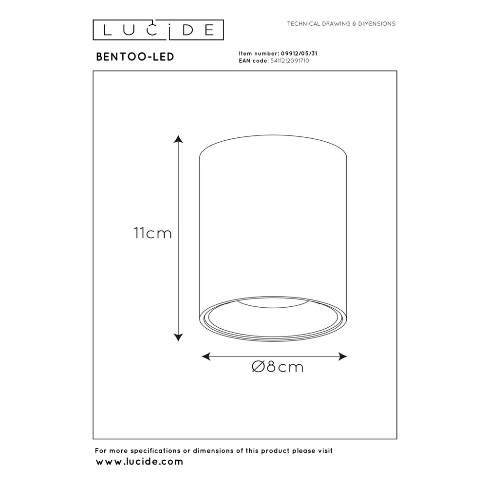 Surface-mounted spot Bentoo-Led white Lucide 5411212091710