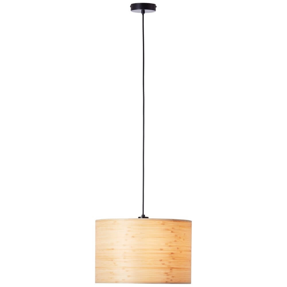 Pendant lamp Romm black with wood brown Brilliant 4004353394805