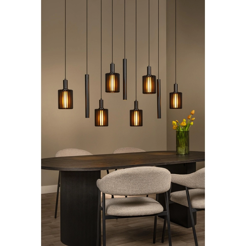 9-light pendant lamp Lambres Black Lucide 5411212452986