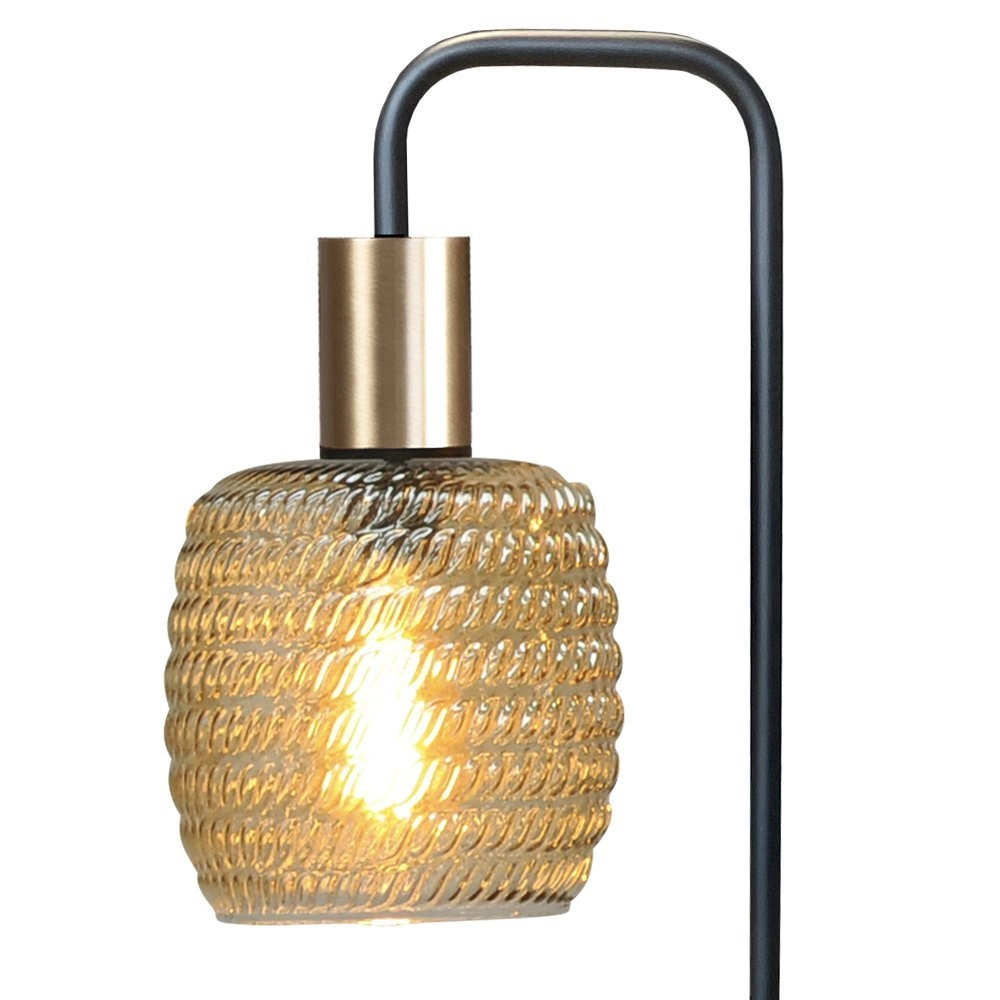 Table lamp ribbed glass Bounty black and gold Masterlight 8718121251080
