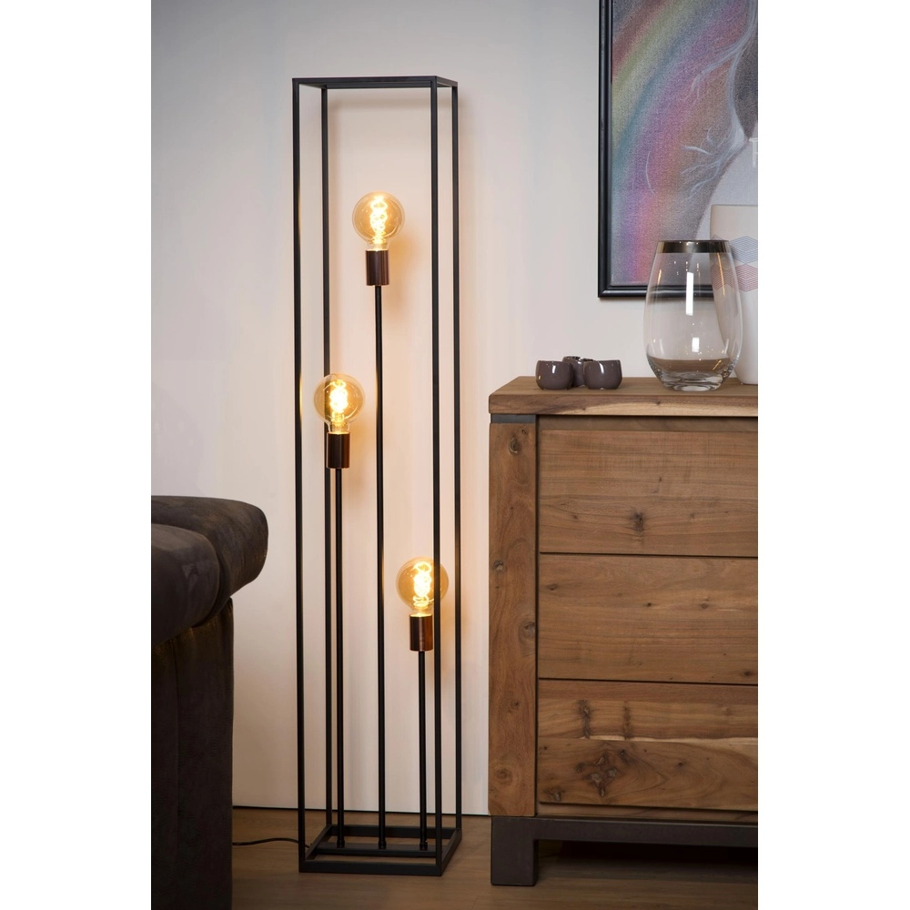 Floor lamp Arthur 3-light black Lucide 5411212082909