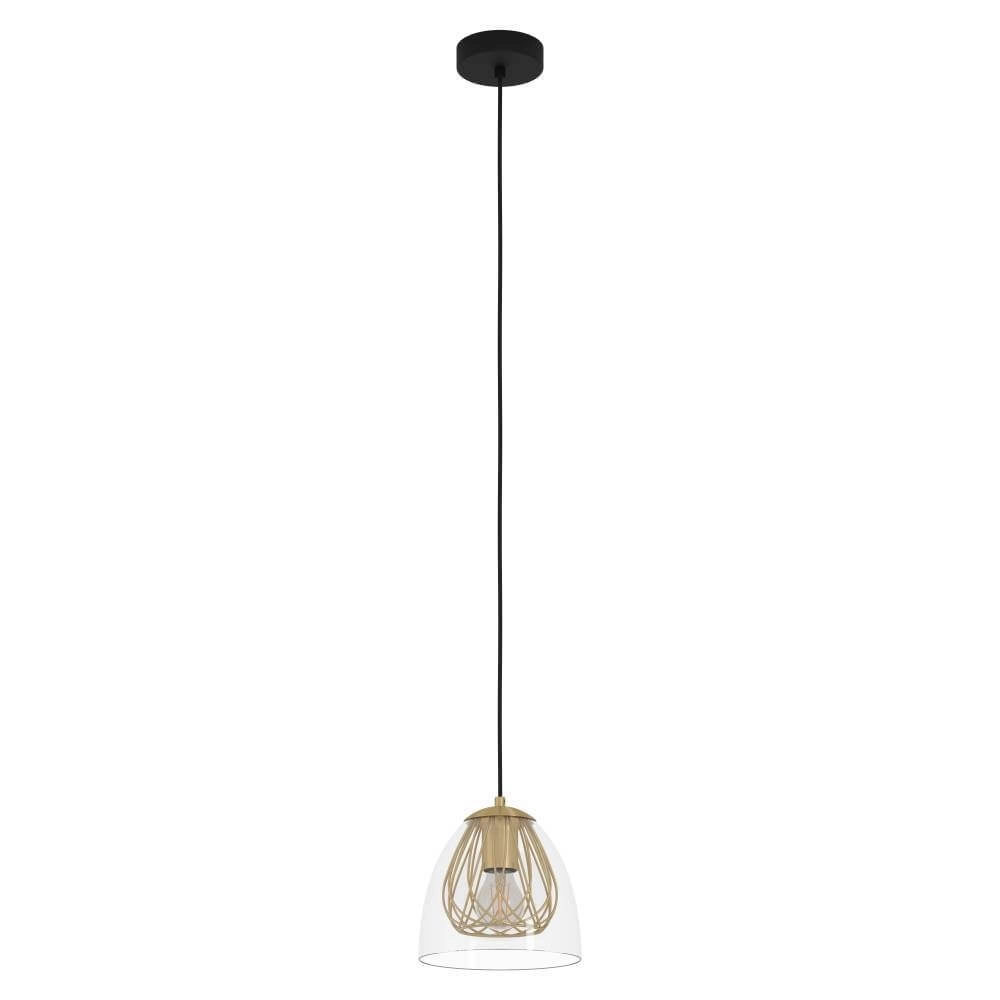Hanging lamp gold with glass Jazminia Ø 20cm