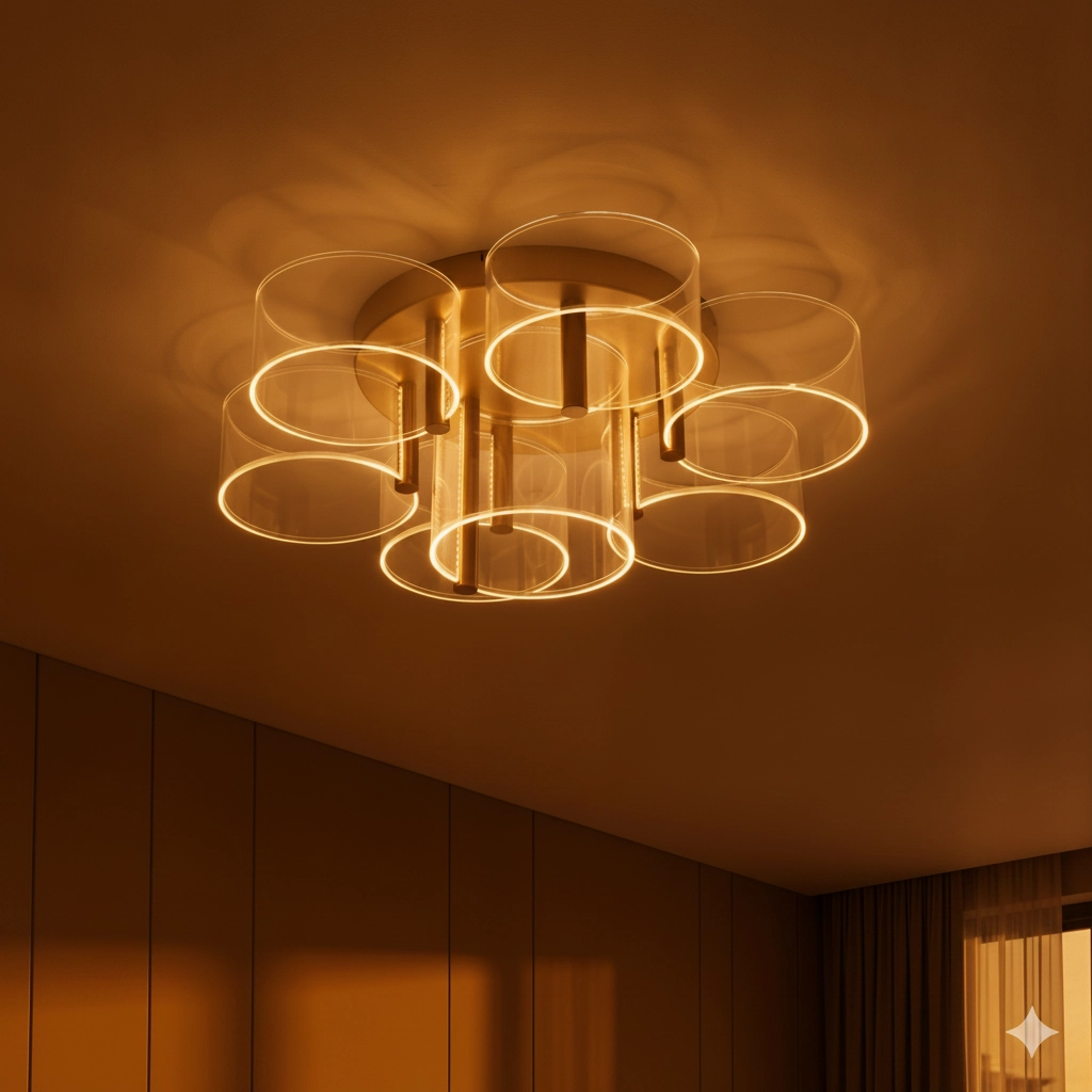 Design ceiling lamp Gatlin gold Ø 68cm