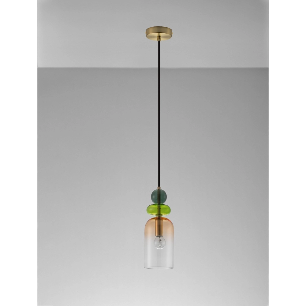 Colored pendant lamp Murano orange Lyora 5212017434203