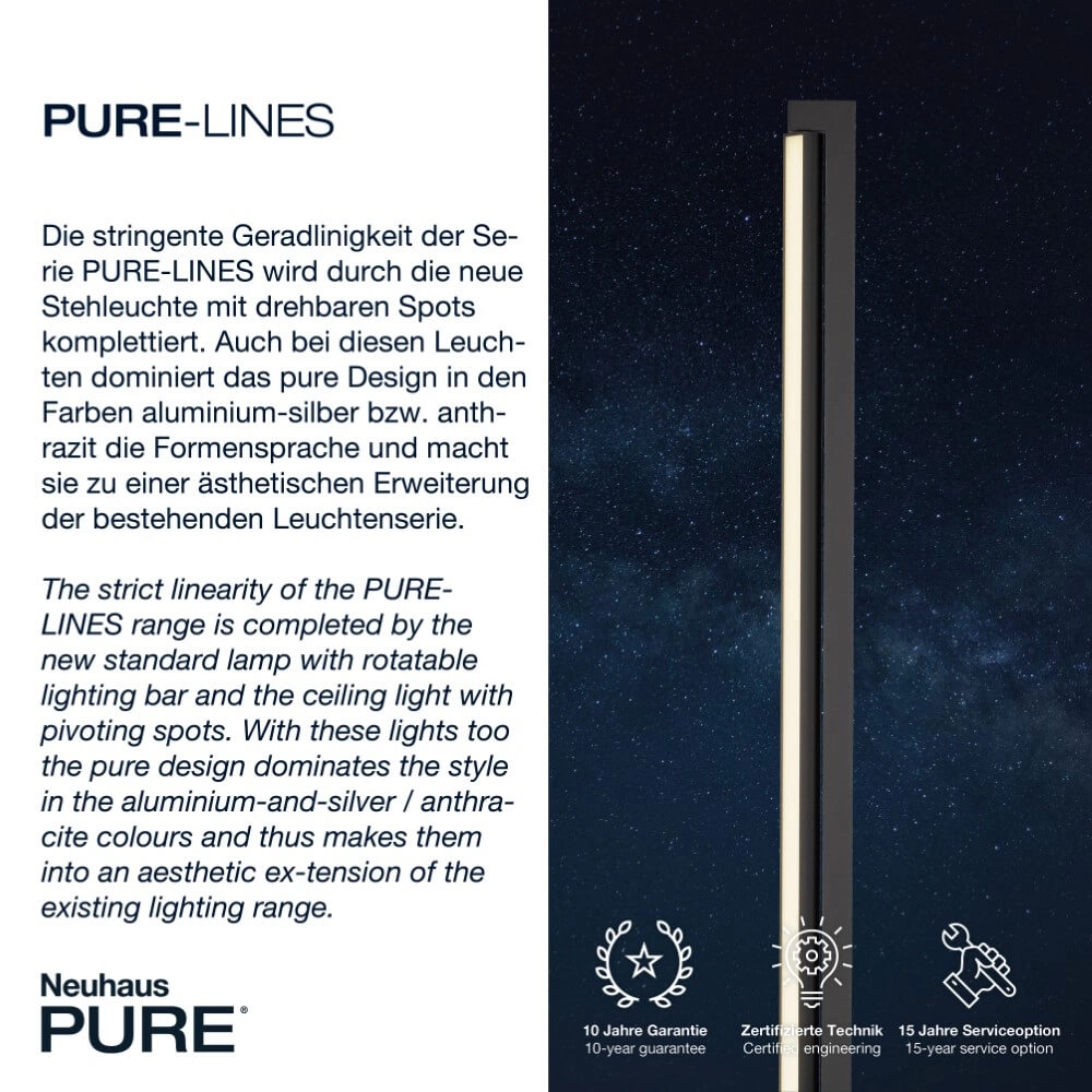 Floor lamp Pure-Lines anthracite Paul Neuhaus 4012248366325