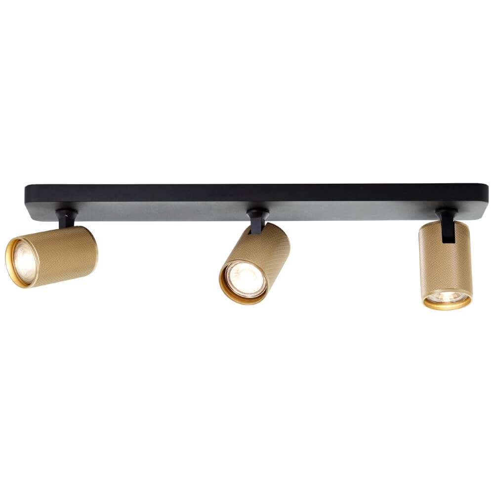 3-light surface-mounted spotlight Marty black with gold Brilliant 4004353424410