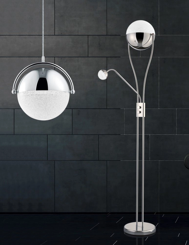 LED standing lamp Chris 2-light 180cm chrome Trio 4017807336795