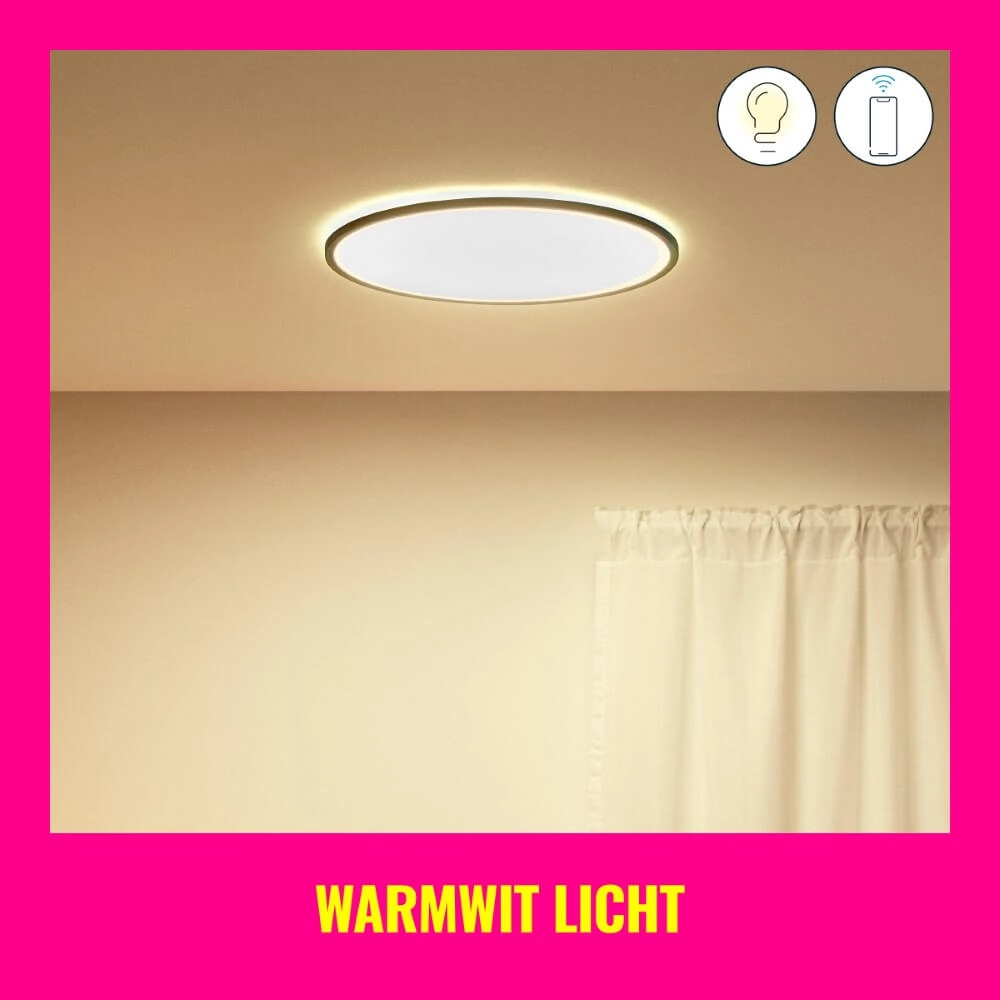 Smart ceiling light SuperSlim Ø 43cm - black WiZ 8719514554955