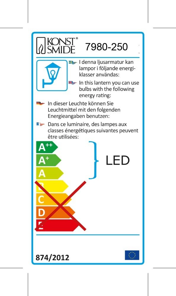 Terrace lamp Potenza GU10 100cm white KonstSmide 7318307980257
