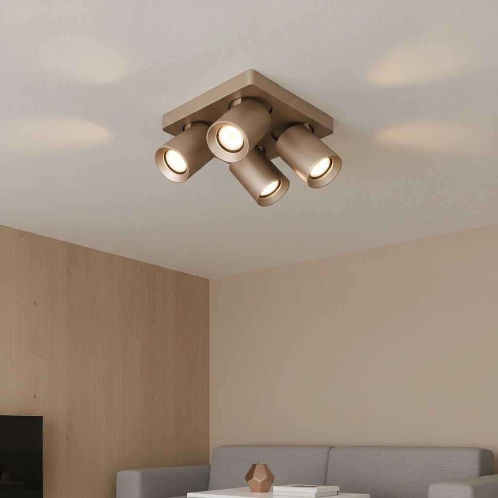 4-light surface-mounted spot Megano champagne