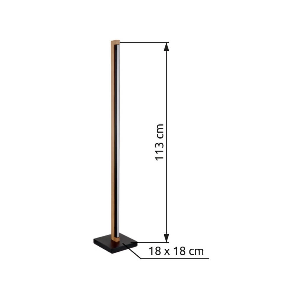 Design floor lamp Starla black with wood 113cm Globo 9007371447305