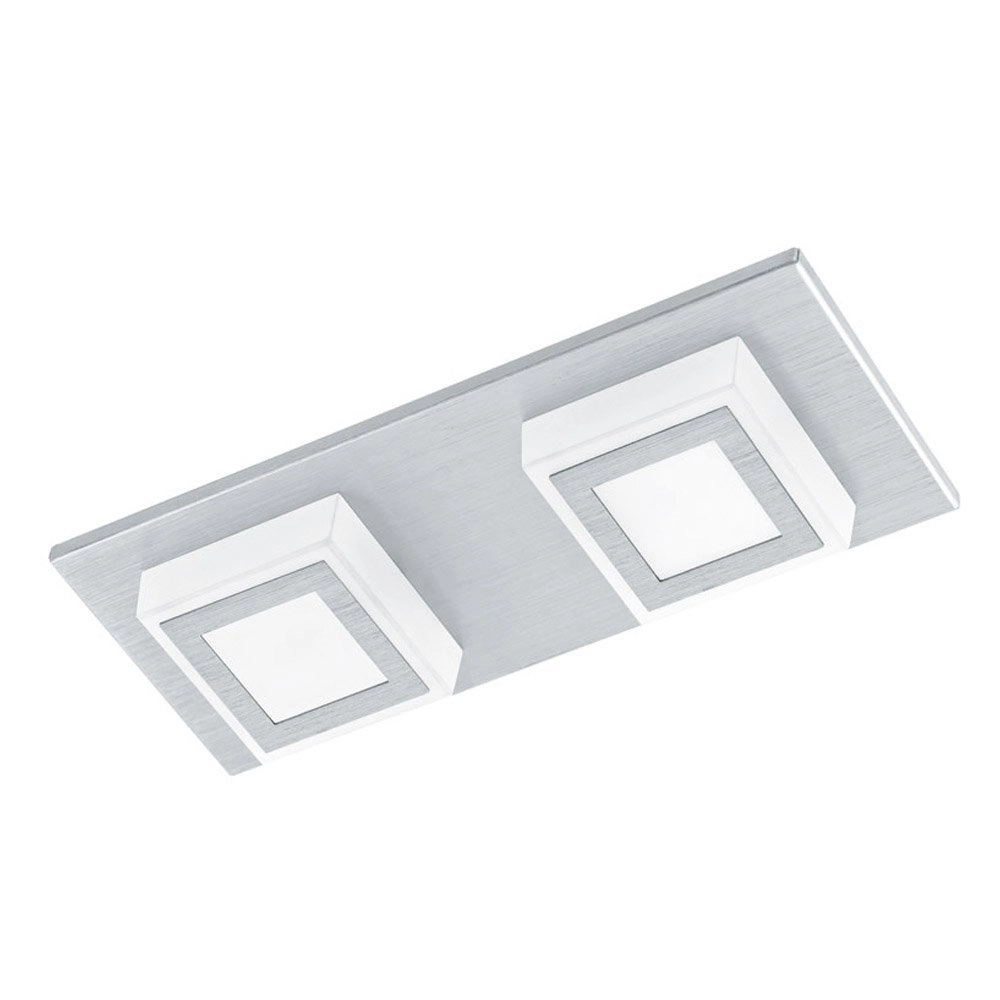 LED flush ceiling light Masiano 2-light metal gray