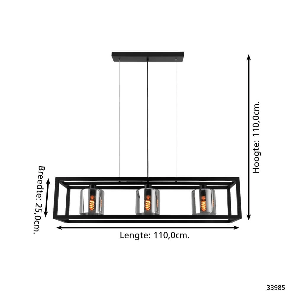 Smoke glaze hanging lamp Brisling Eglo 9002759339852