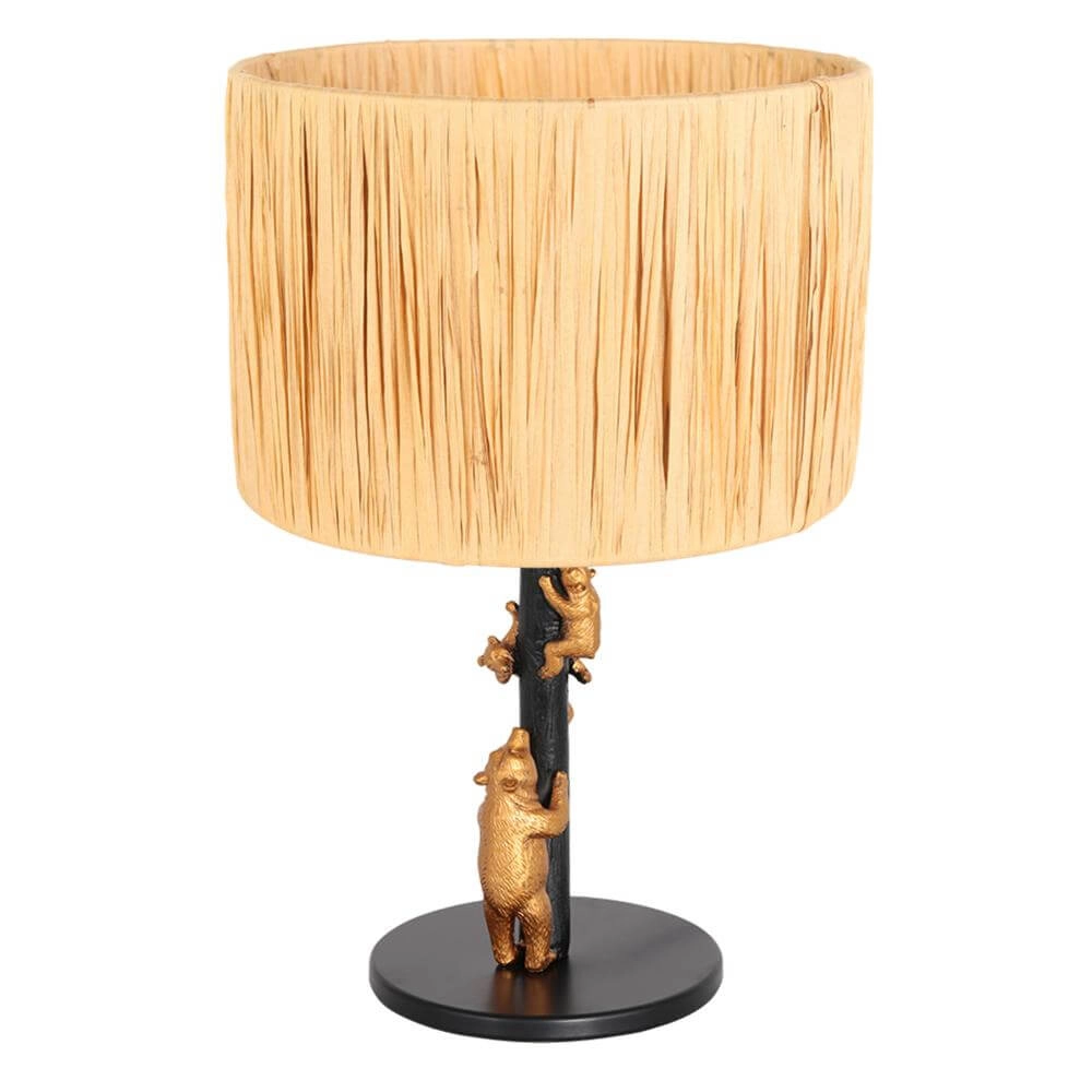 Table lamp Animaux Bears black with straw hood Steinhauer 8712746172133