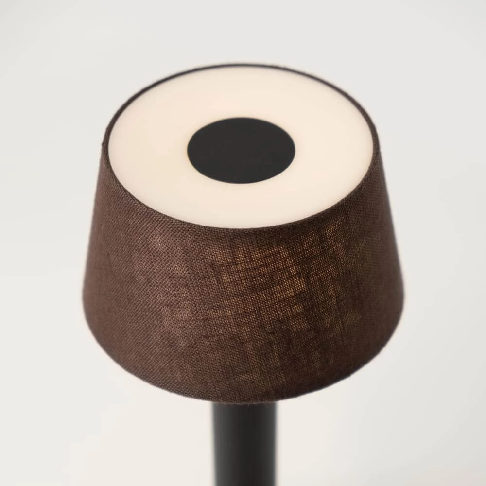 Rechargeable table lamp Two Black Brown linen Humble 7446023312370
