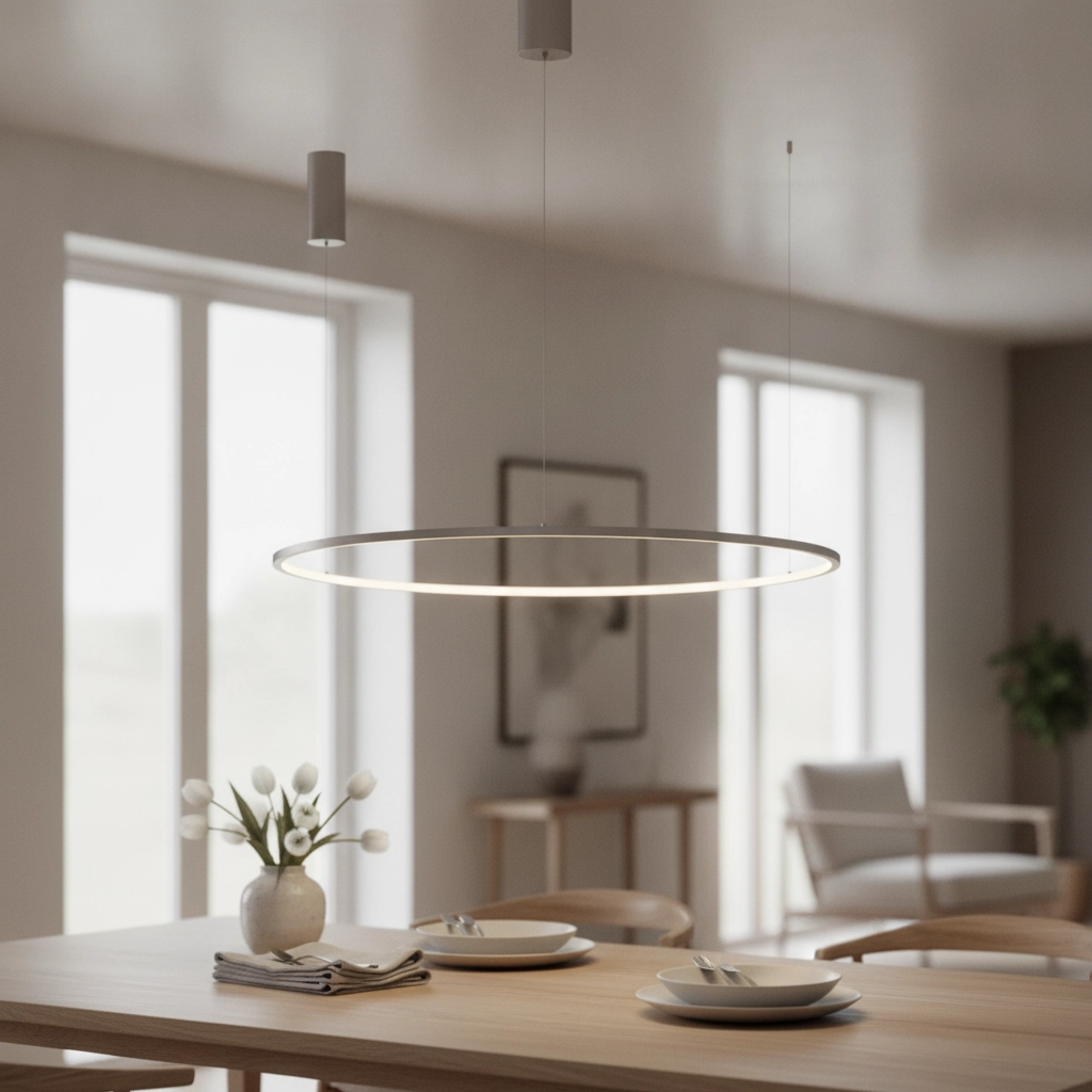 Round pendant lamp Tarquin silver grey Ø 100cm