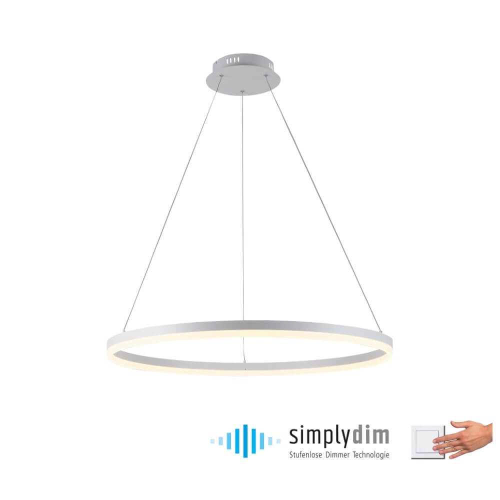 Modern pendant lamp Titus Ø 80cm white Paul Neuhaus 4012248365373