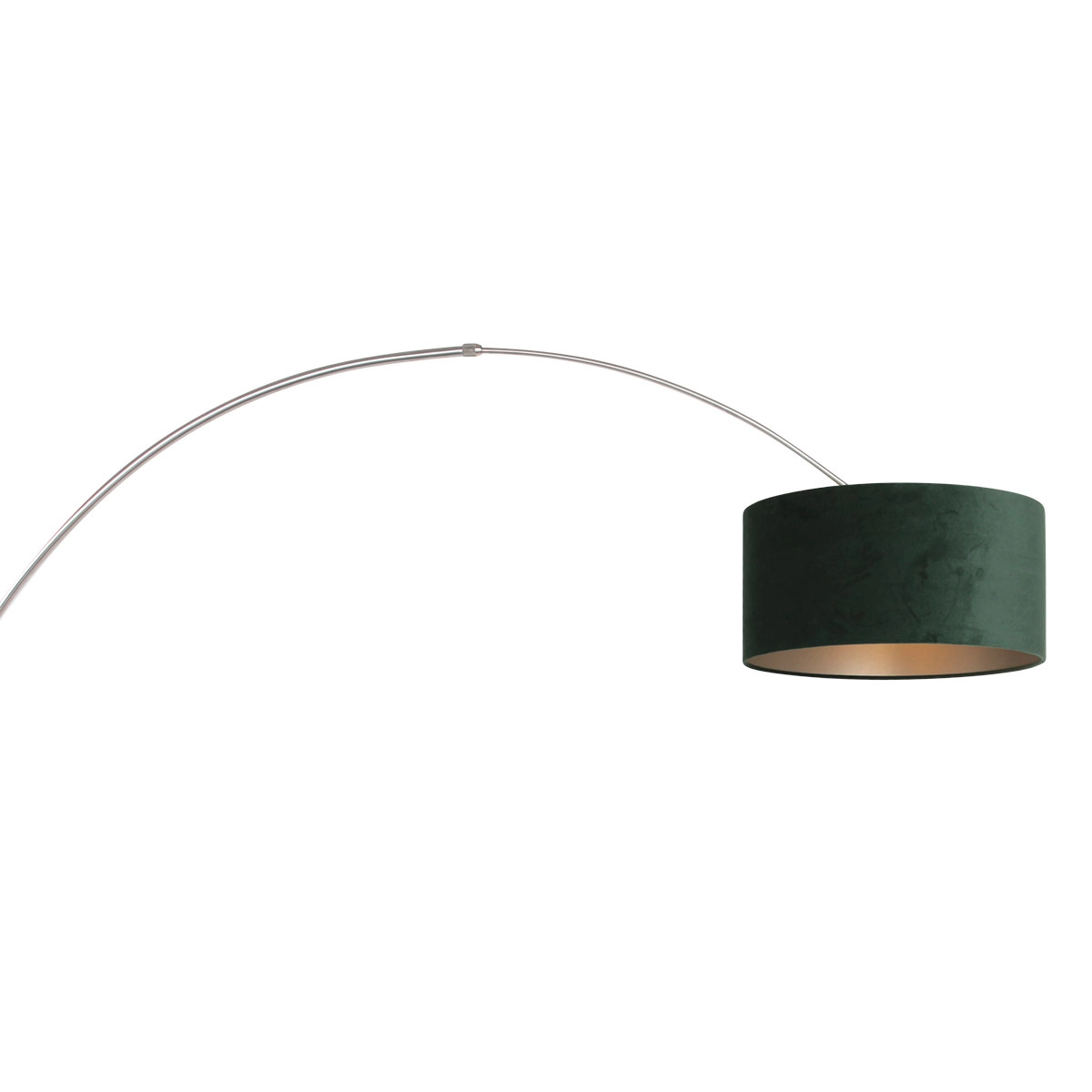Wall Arc Lamp Sparkled Stainless steel with green velvet shade Steinhauer 8712746146158