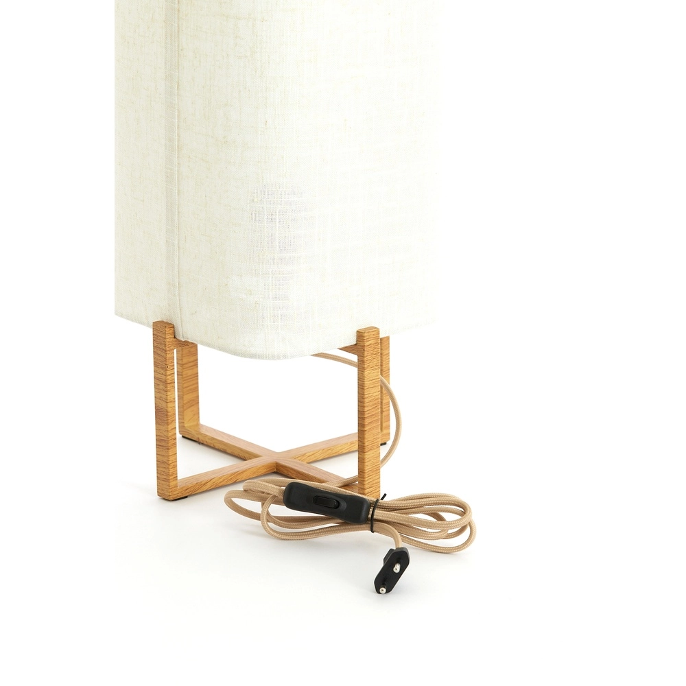 Table lamp Wyn 50.5cm - cream rope with wood look Light & Living 8717807792572