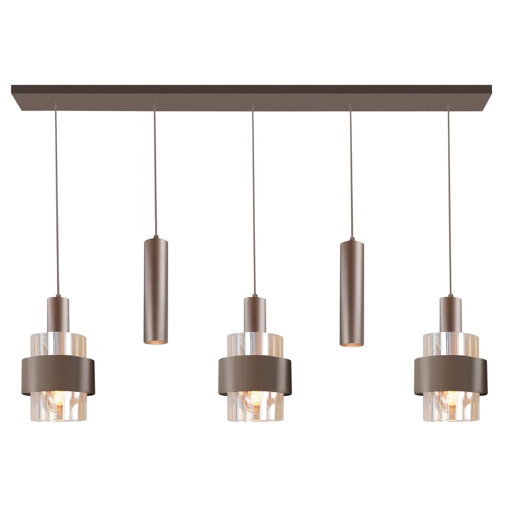 Design pendant lamp Marrone tea brown 5-lights