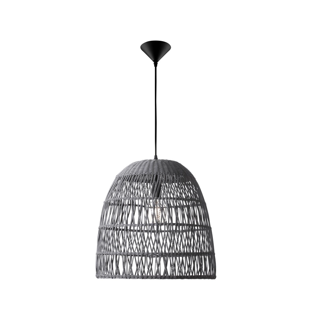 Grey pendant lamp Destin rattan Ø 46.5cm Lyora 5212017416667