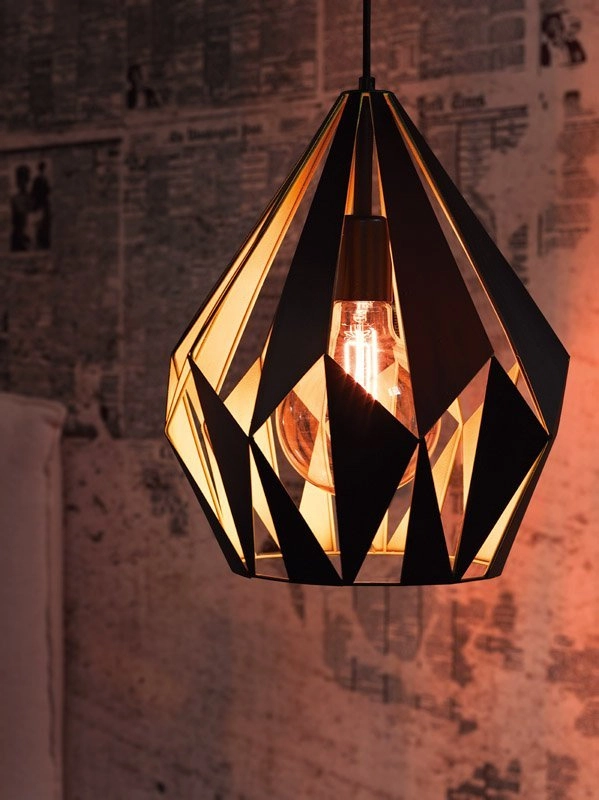 Pendant lamp Carlton 1 31cm black with green copper Eglo 9002759492564