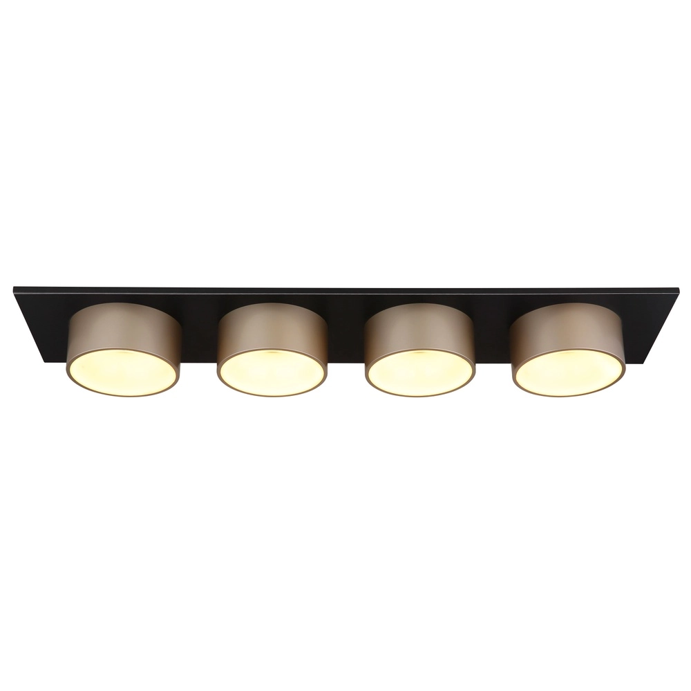 4-light ceiling lamp Raymond black with champagne Globo 9007371525874