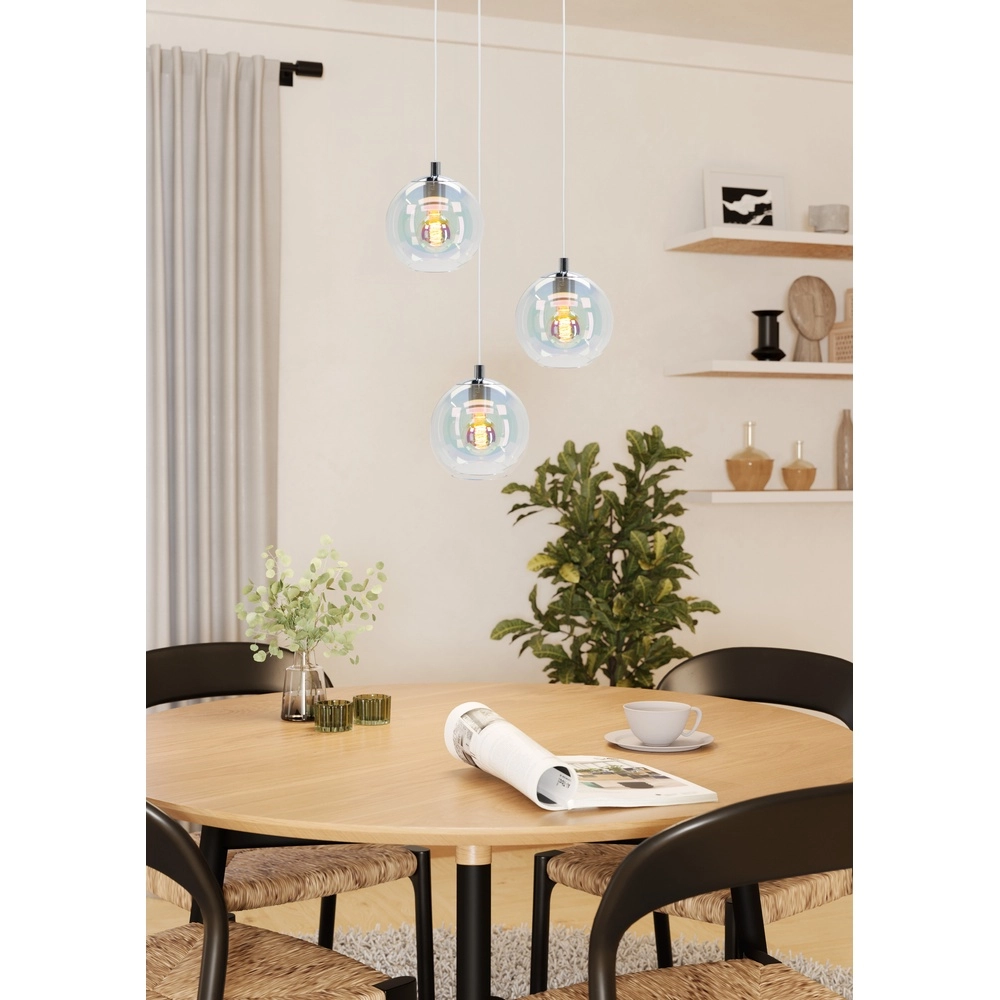 Pendant lamp Ariscani 2 3-light chrome round Eglo 9008606358106