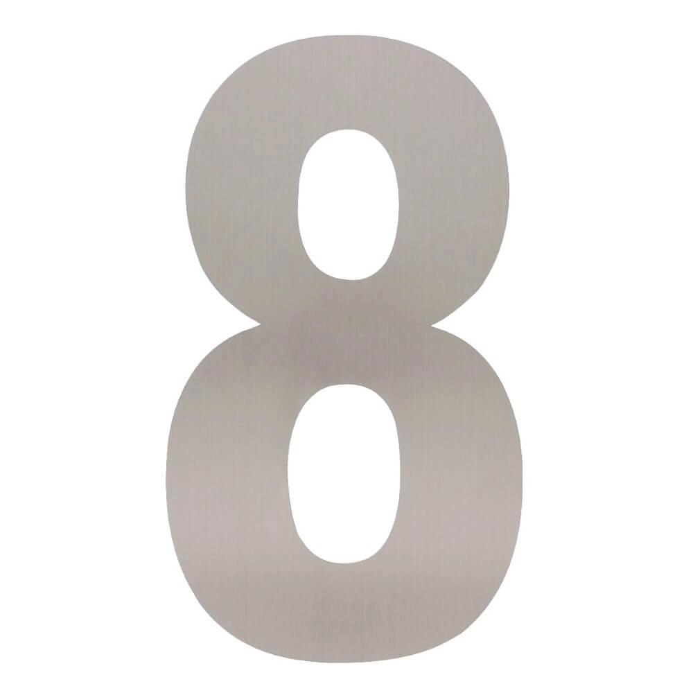 House number 8 XXL Numbra 50cm stainless steel