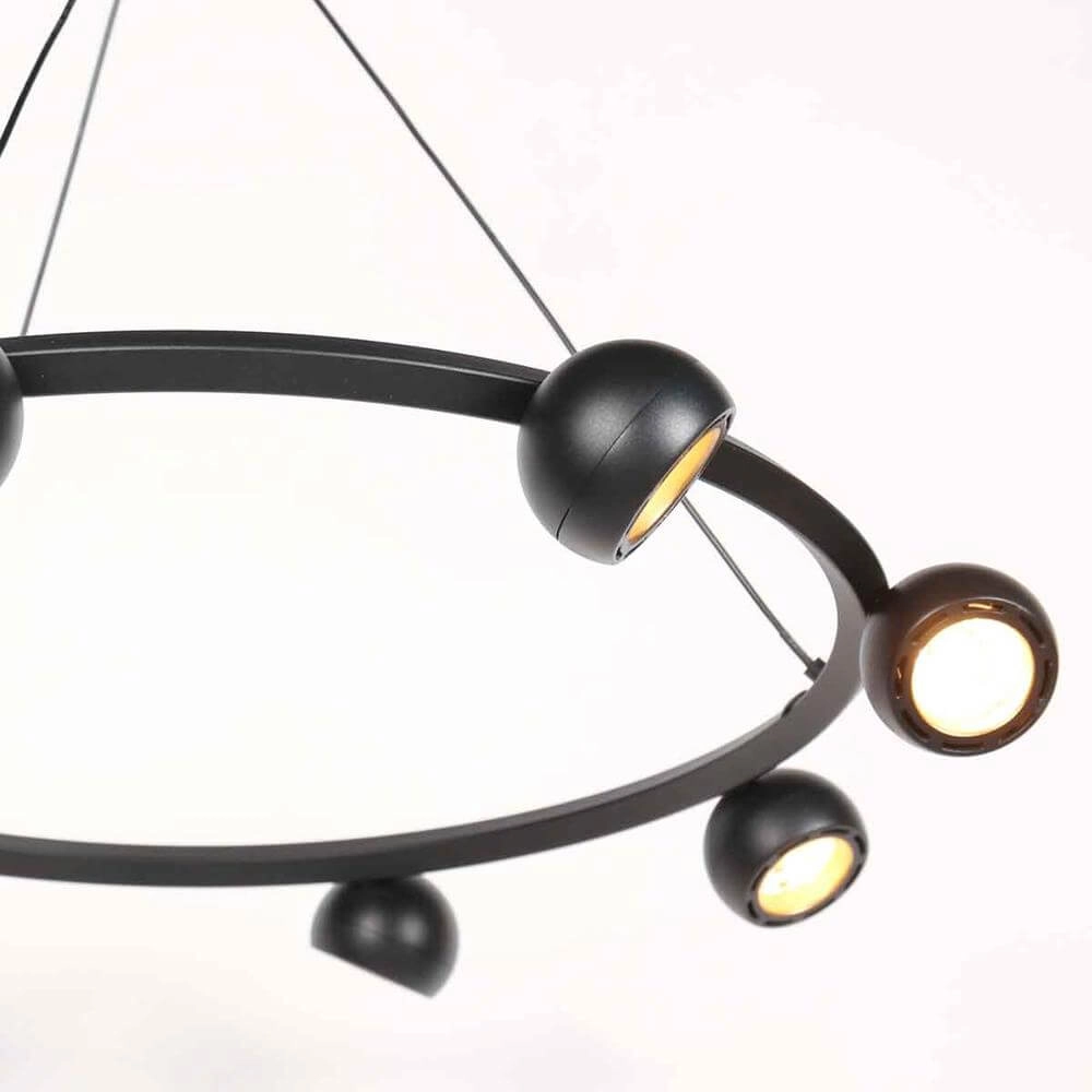 8-light pendant lamp Marcadore Round Black Steinhauer 8712746176636