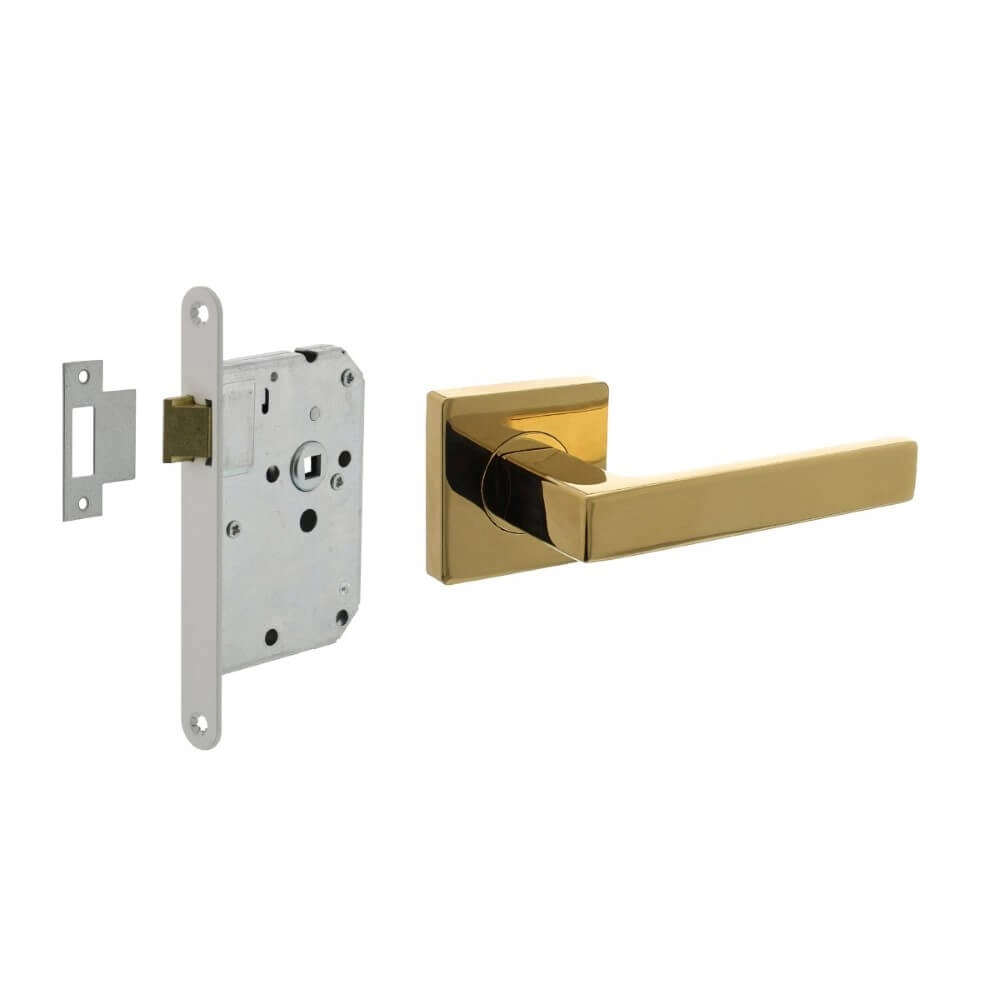 Complete door handle set Hera brass