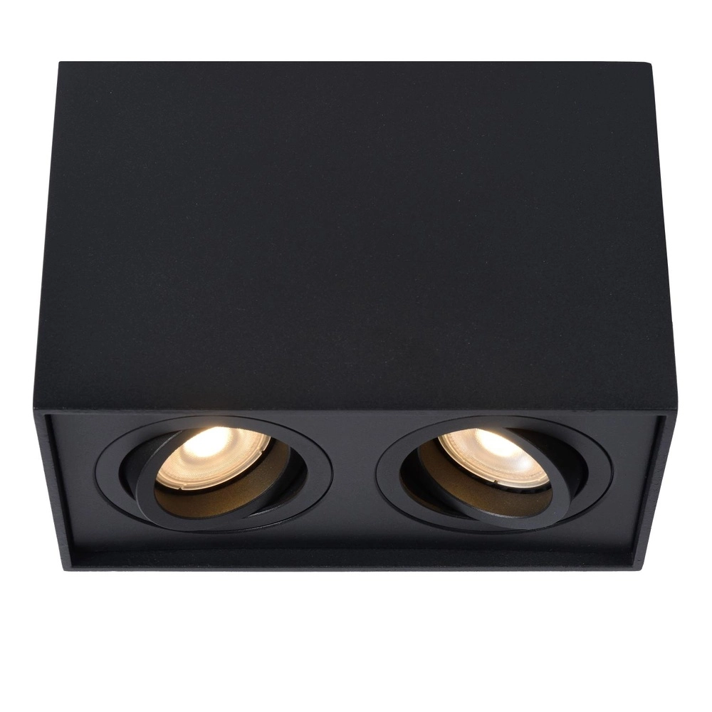 Surface-mounted ceiling spot Tube Rectangle Black Lucide 5411212221292
