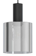Smoke Glass Pendant Light Gorosiba black with smoke glass Eglo 9002759987527