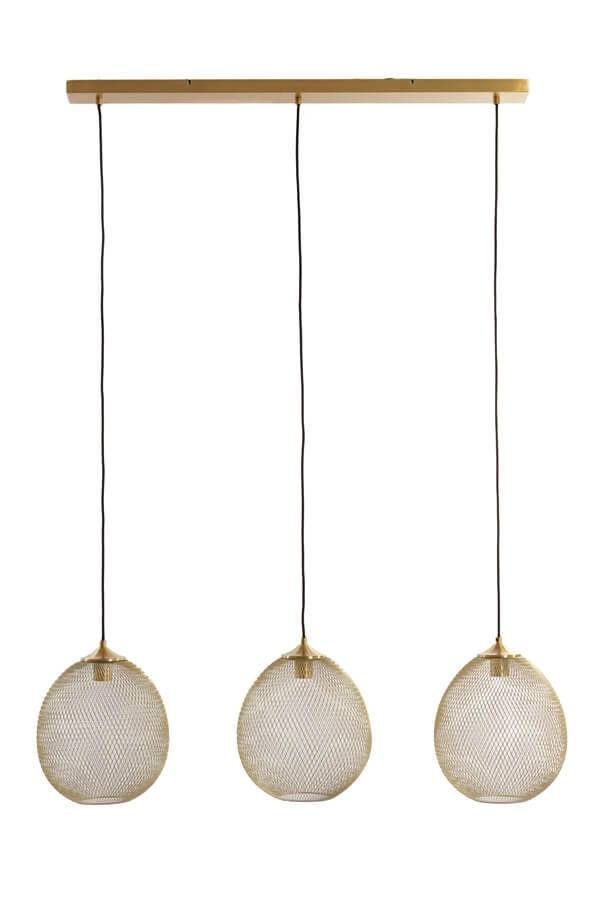 Golden pendant lamp Moroc 3-light Light & Living 8717807686444