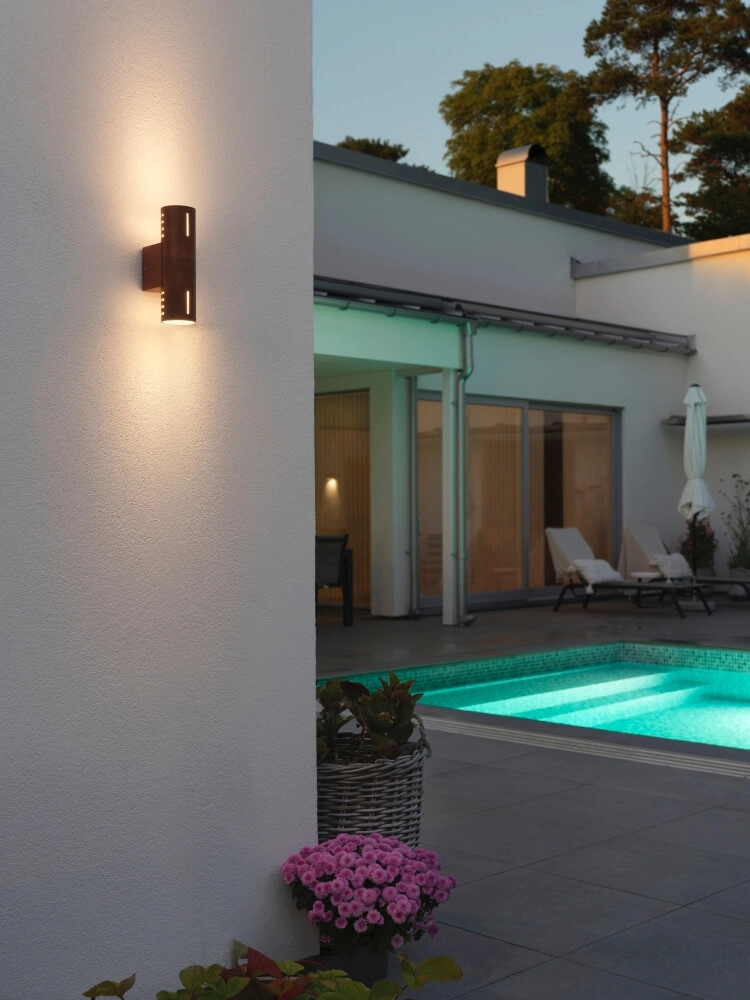 Design wall lamp Cuneo Rust brown with white glass KonstSmide 7318303659720