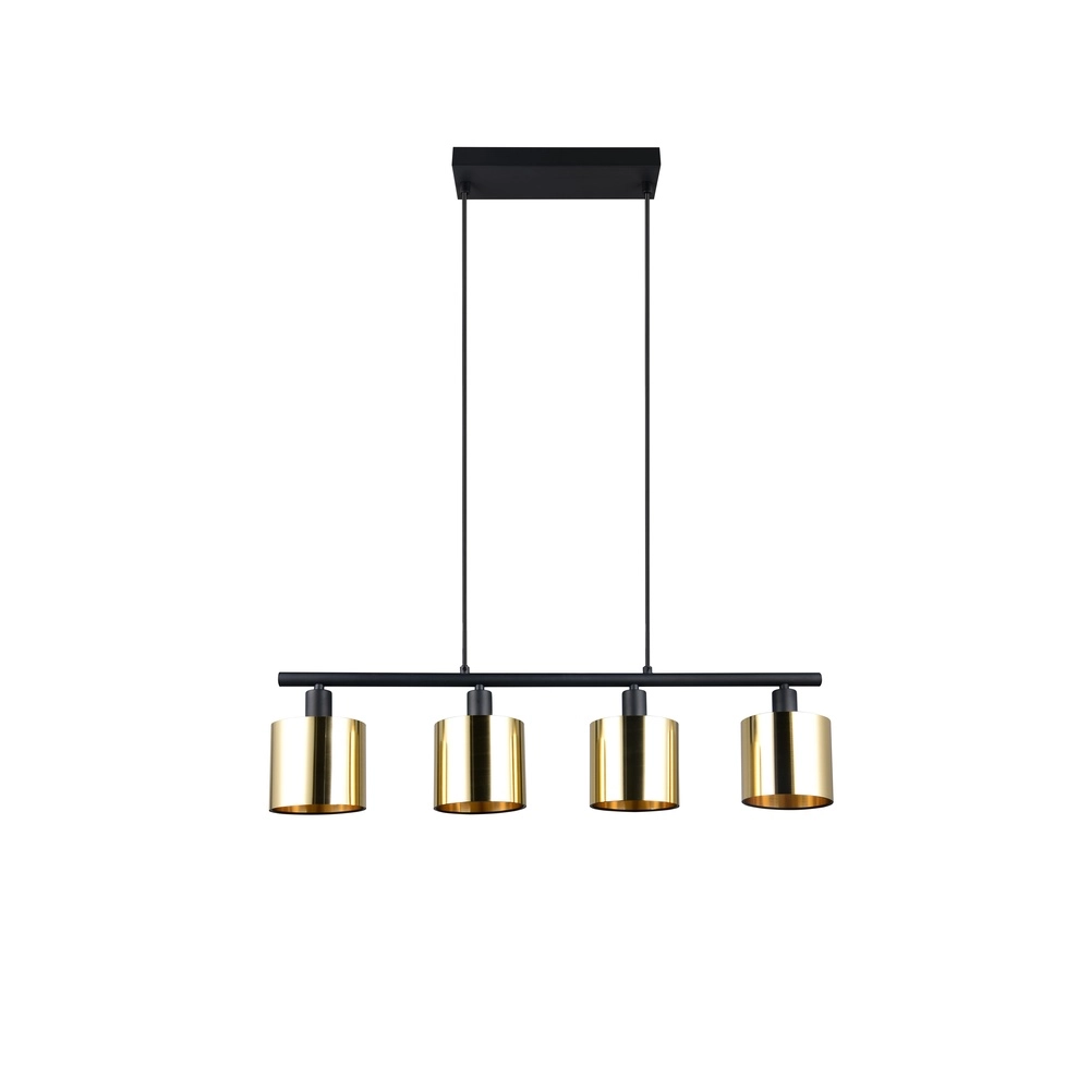 Pendant lamp Jason black with gold 3-lights Trio 4017807641165