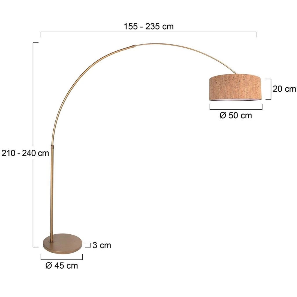Bronze floor lamp Sparkled Light with cork cap Ø50cm Steinhauer 8712746180381